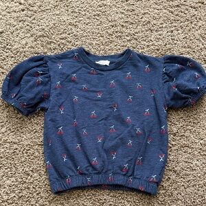 Jessica Simpson Navy Top with Red Cherry Print